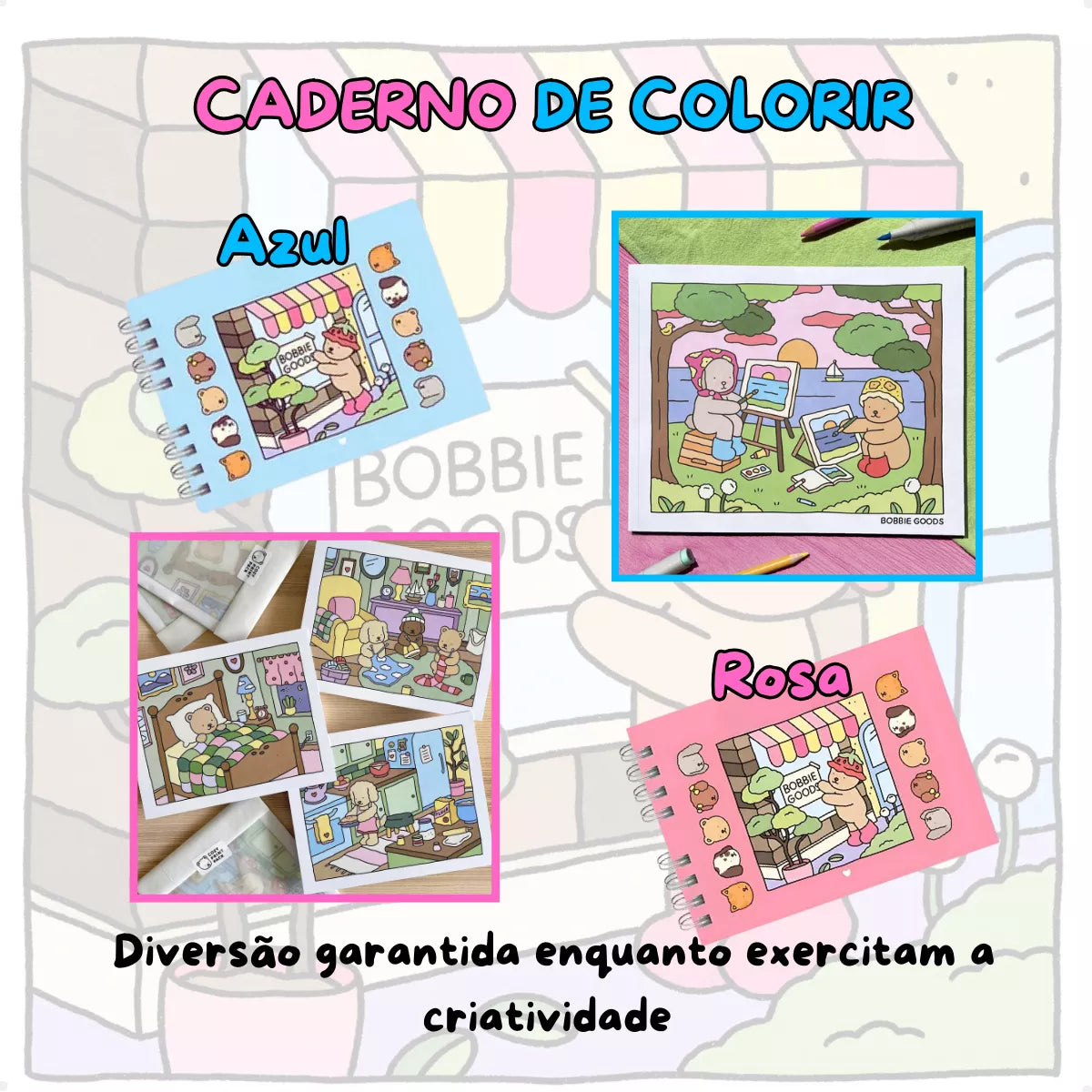 Kit 2 Livros Bobbie Goods Capa Dura + 120 Canetas Touch