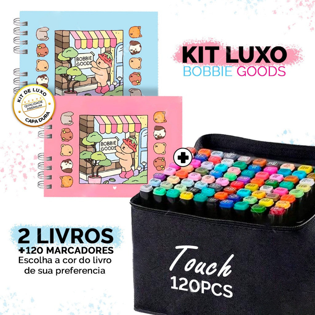 Kit 2 Livros Bobbie Goods Capa Dura + 80 Canetas Touch